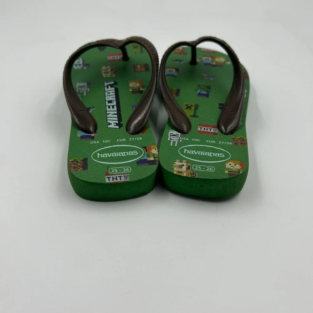 Minecraft Flip Flop Sandals Boys Size 10 Rubber Havaianas Perfect for beach days
